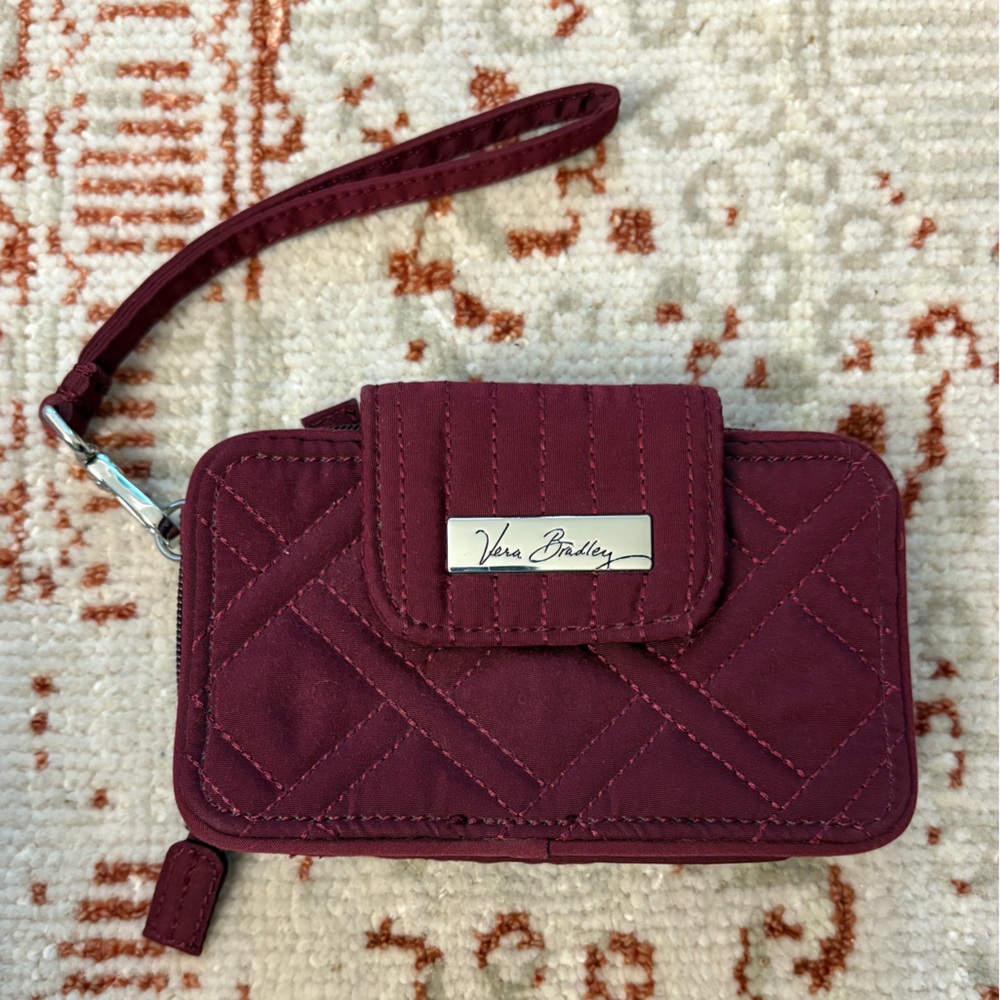 Vera Bradley | Burgundy Quilted Wristlet Wallet & Cardholders